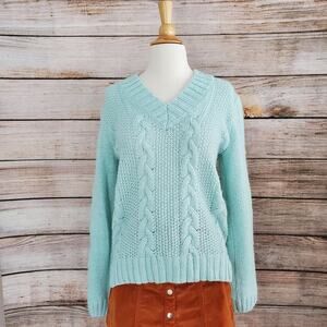 Andrea Jovine Sweater Wool Alpaca Blend Turquoise Small